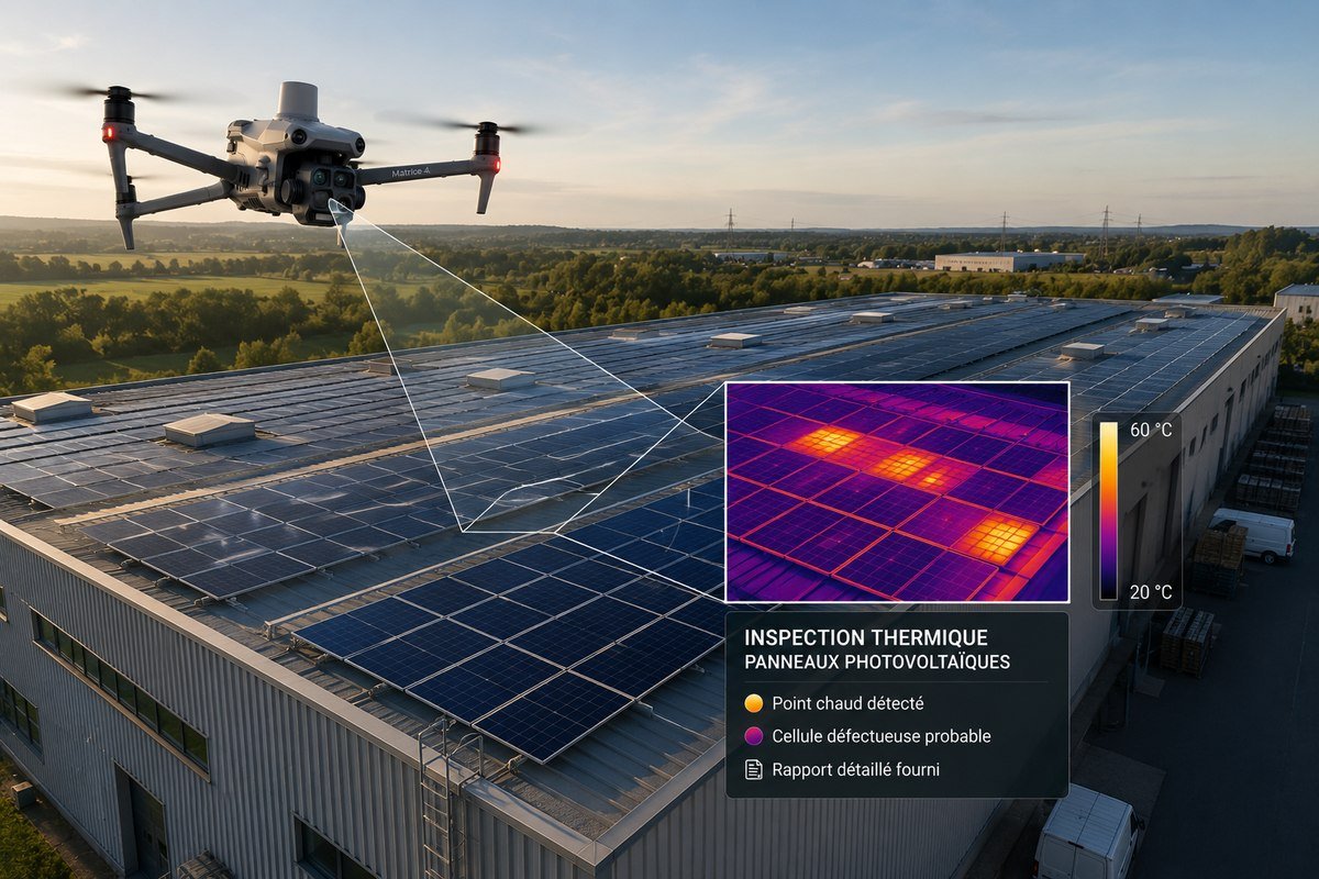 Thermographie — Panneaux photovoltaïques — illustration
